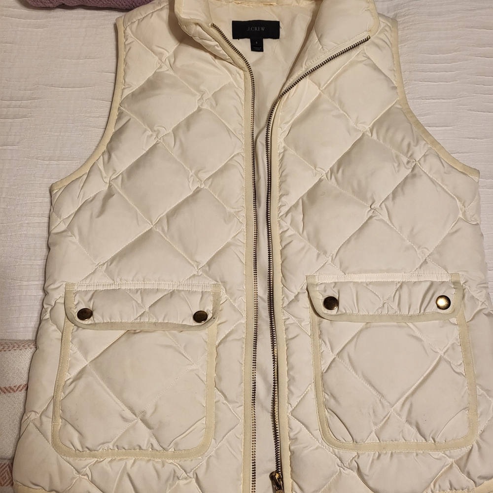 J. Crew Women's Ivory Quilted Vest